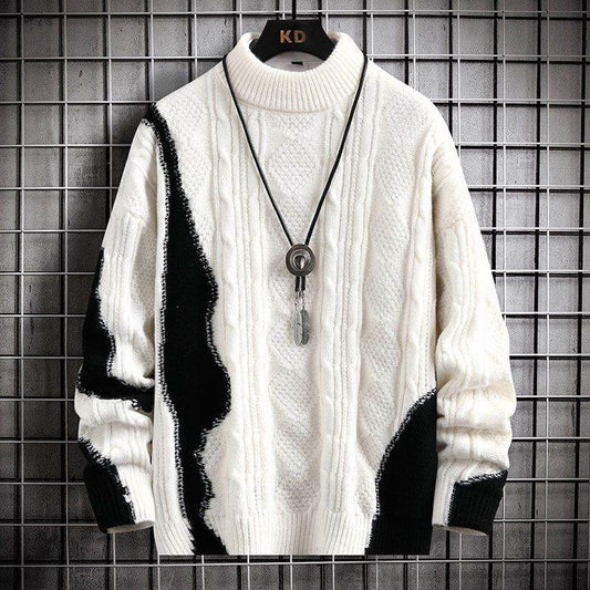Men's Jacquard Sweater - Stylish Pullover for Autumn & Winter Comfort - Buy Center