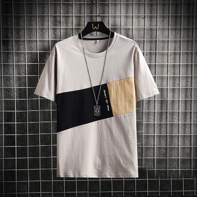 Buycenter Men's Summer Short-Sleeved T-Shirt - Casual Stripe Design - Buy Center