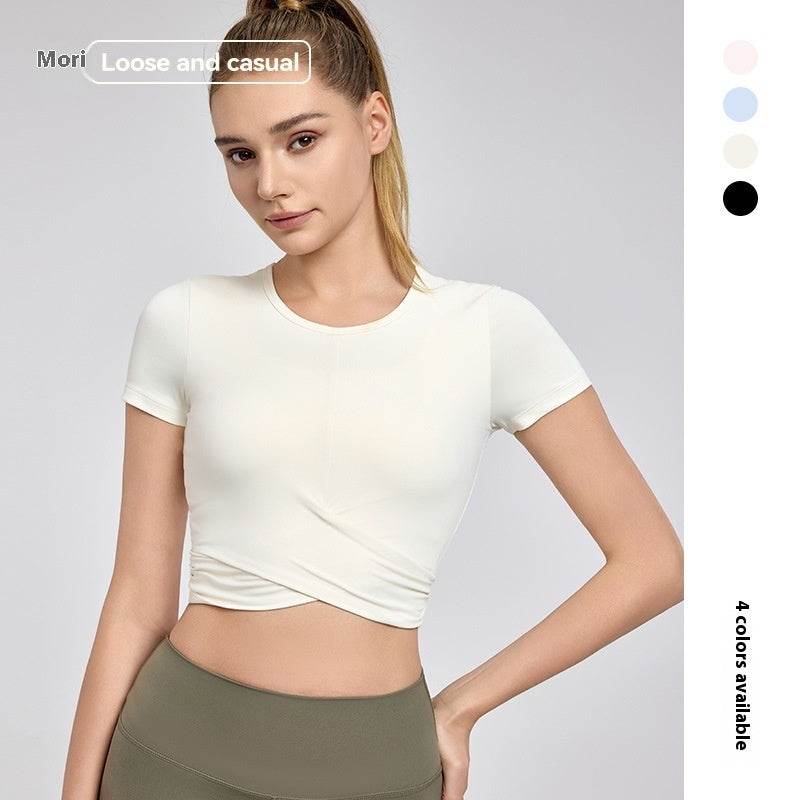 Buycenter Short Sleeve Yoga Top - Comfortable Workout Clothes for Women - Buy Center