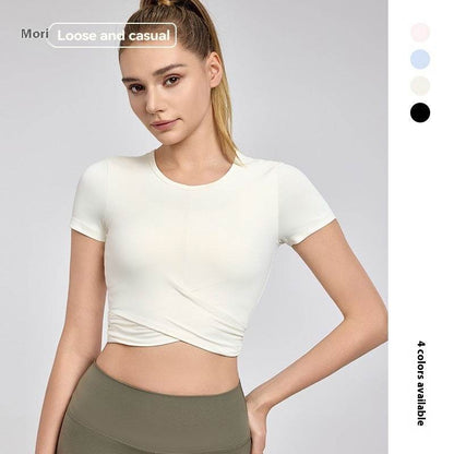 Buycenter Short Sleeve Yoga Top - Comfortable Workout Clothes for Women - Buy Center