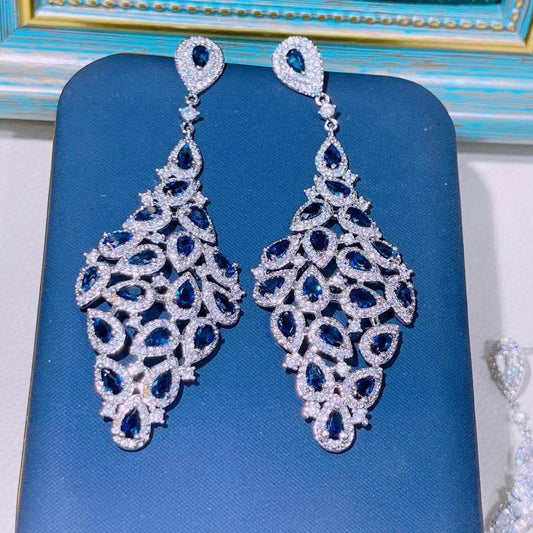 Buycenter Luxury Large Diamond Drop Earrings - Zircon Water Drop Design - Buy Center