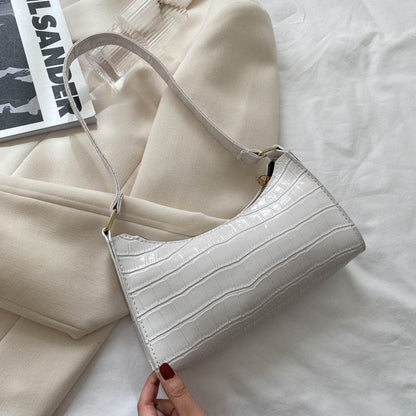 Buycenter Candy Color Shoulder Bag - Embossed Stone Pattern, Soft PU - Buy Center
