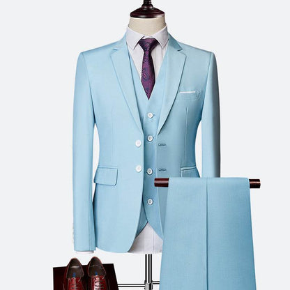 Buycenter Men's Three-Piece Slim Fit Suit - Multicolor Options Available - Buy Center