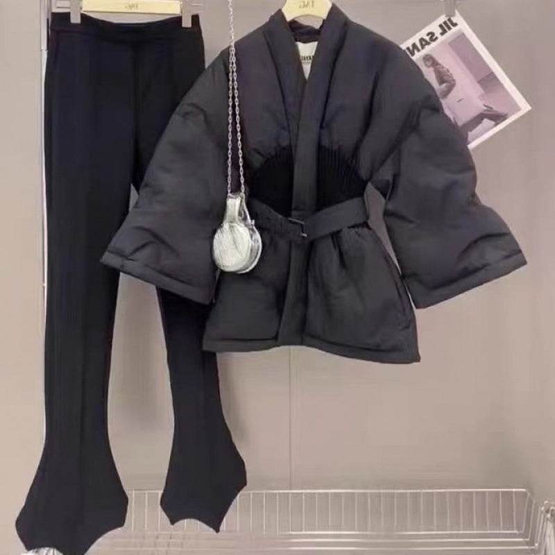 Black Cotton Padded Coat for Women - Stylish, Thickened, Extended Length - Buy Center