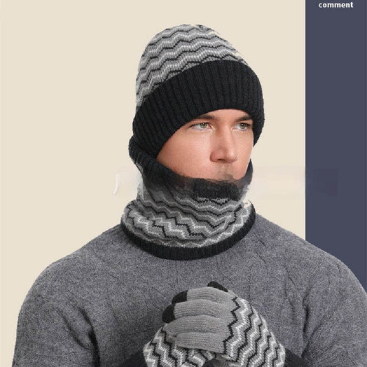 Men's Winter Warm Neck Warmer Hat - Stylish Knitted Beanie for Cold Weather - Buy Center