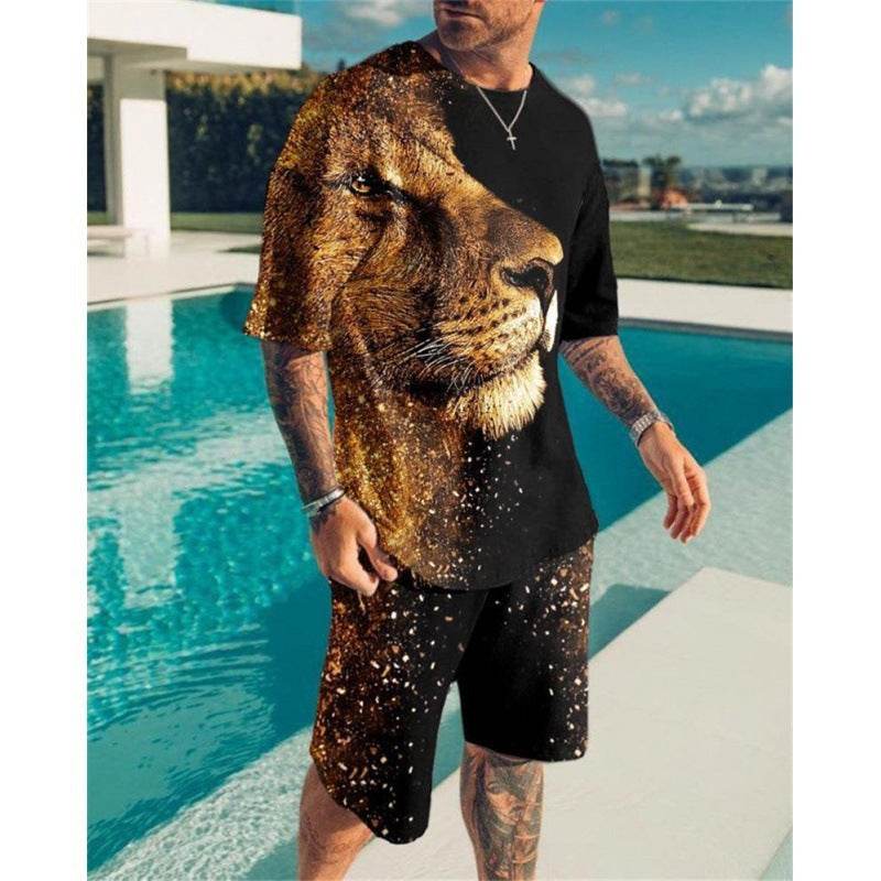 Casual Short Sleeve Leisure Set for Men - Stylish Geometric Design 2025 - Buy Center