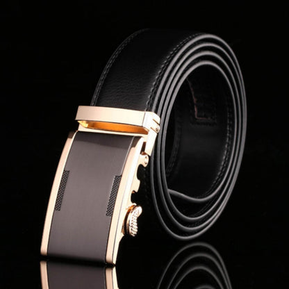 Men's Automatic Buckle Cowhide Belt - Durable Leather, Easy Fastening - Buy Center