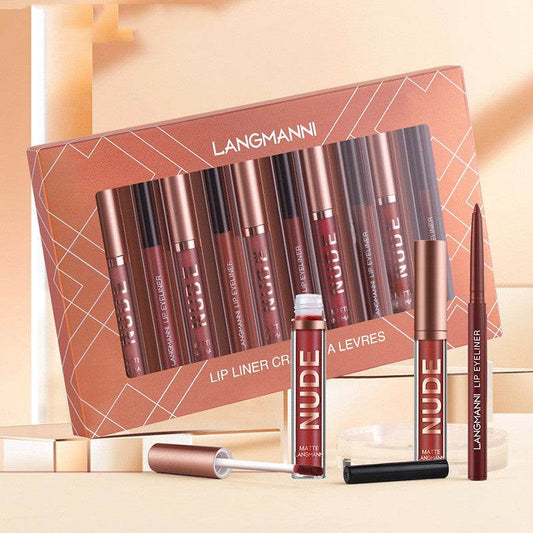 12 Pcs Matte Lipstick & Lip Liner Set - Waterproof Long Lasting Makeup - Buy Center