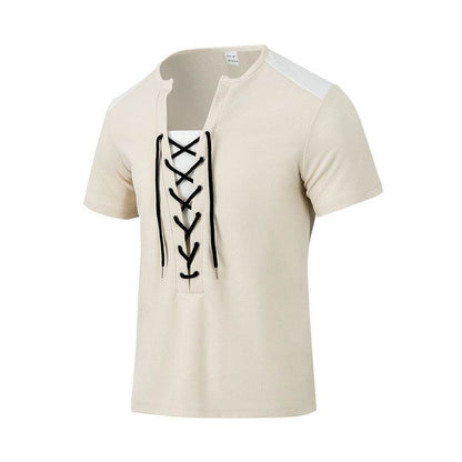 Buycenter Casual Multicolor Stitching Top - Round Neck, Short Sleeve - Buy Center