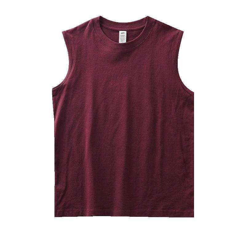 Men's Solid Color Sleeveless Fitness Waistcoat - 100% Cotton, Moisture-Wicking - Buy Center