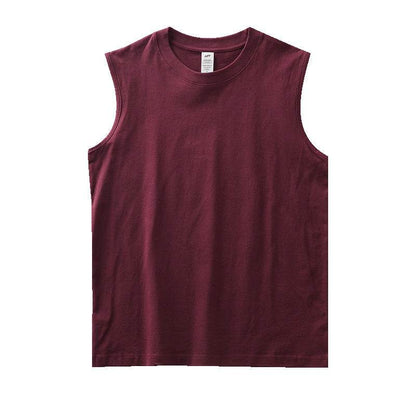 Men's Solid Color Sleeveless Fitness Waistcoat - 100% Cotton, Moisture-Wicking - Buy Center