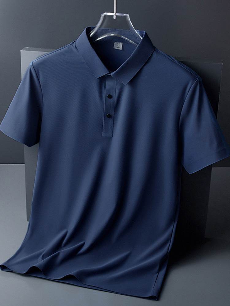 Buycenter Men's Ice Silk T-shirt - Thin, Solid Colors for Summer Wear - Buy Center