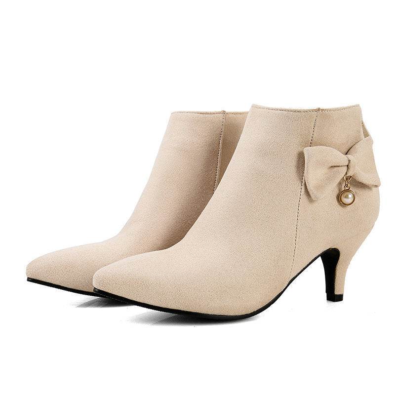 Buycenter Women's Pointed Toe Stiletto Martin Boots - Stylish Autumn Trend - Buy Center