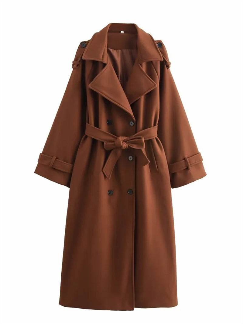 Women's Double Breasted Woolen Coat - Stylish & Warm for Winter 2025 - Buy Center