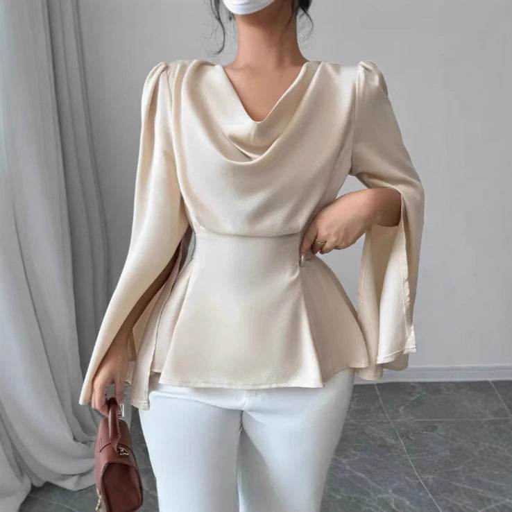 Women's Satin Flare Sleeve Shirt - Elegant Blouse for Modern Style 2025 - Buy Center