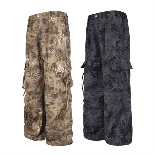 Loose Design Wide Leg Cargo Pants - Stylish Camouflage Mopping Trousers - Buy Center