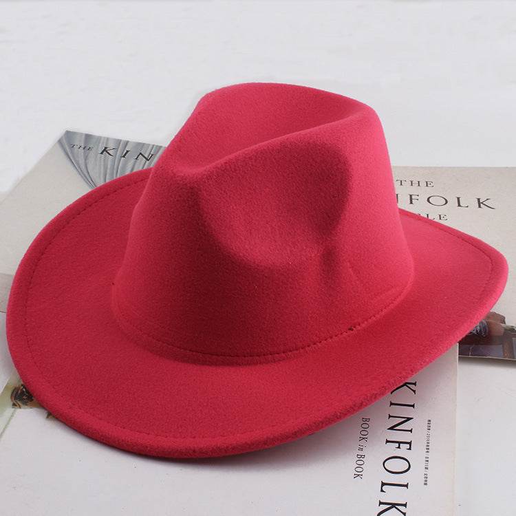 European & American Woolen Cowboy Hat - Stylish Adjustable Fit for All - Buy Center