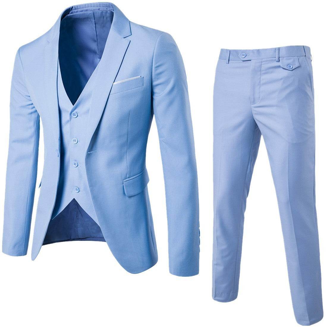 Buycenter Slim-Fit Three-Piece Suit Set - Korean Formal Wear for Winter - Buy Center