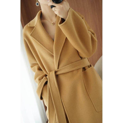 Hepburn Style Thickened Jacket - Loose-Fitting Wool Blend Coat in Colors - Buy Center