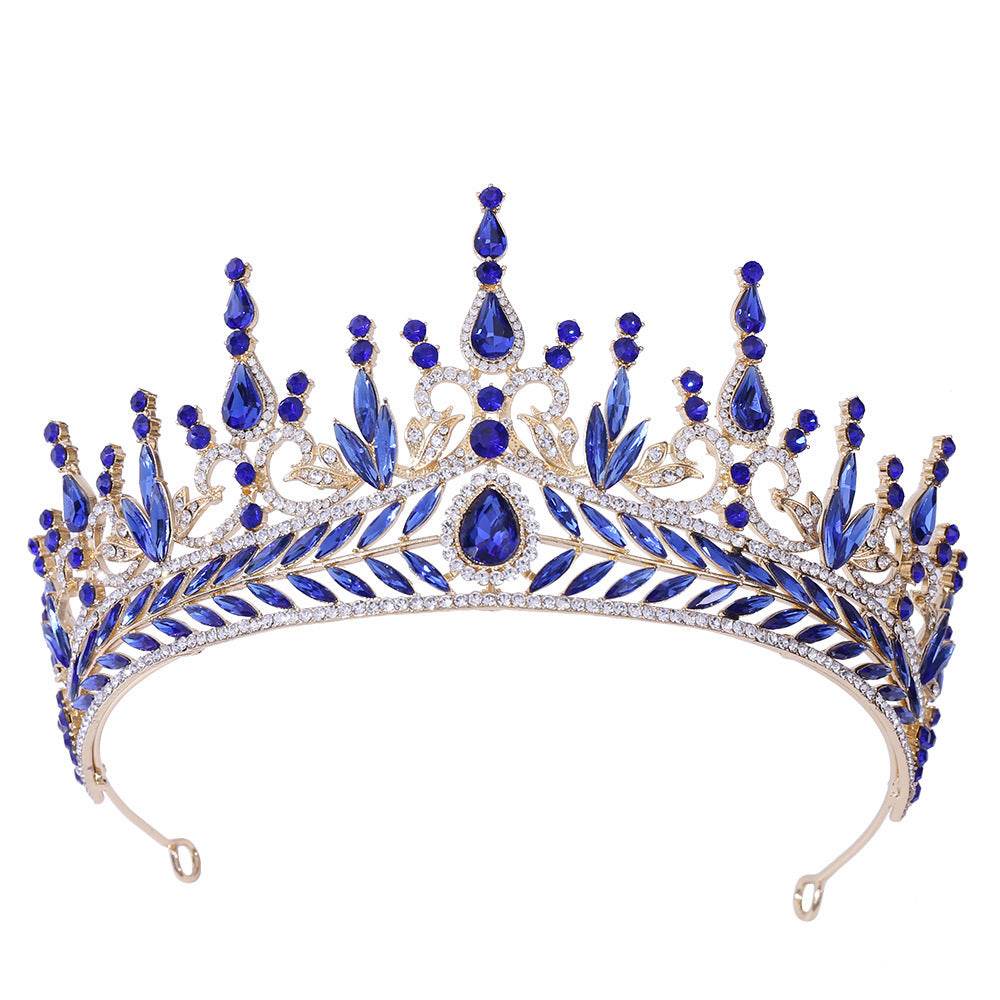 Elegant Crystal Baroque Crown Hair Hoop Set - Perfect for Weddings & Events - Buy Center