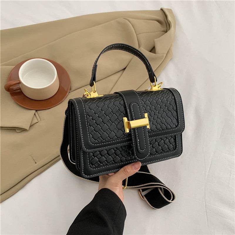 Woven Solid Color Crossbody Bag - Stylish Small Square Clutch 2025 - Buy Center