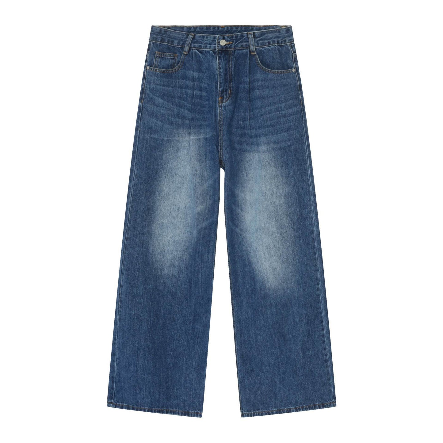 Personality Denim Men's Straight Loose Wide-Leg Pants - Casual Korean Style - Buy Center