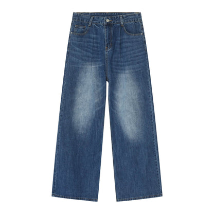Personality Denim Men's Straight Loose Wide-Leg Pants - Casual Korean Style - Buy Center