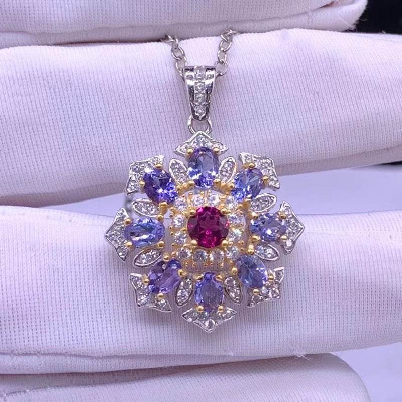 Buy Center Simple Natural Tanzanite Pendant Necklace - 925 Silver Jewelry - Buy Center