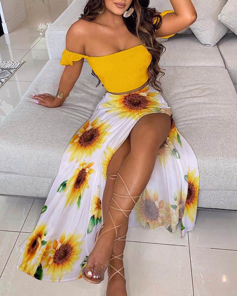 Buycenter Mid-Length Retro Tube Top Suit Dress - Bohemian Summer Style - Buy Center