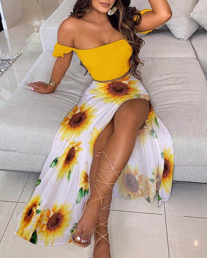 Buycenter Mid-Length Retro Tube Top Suit Dress - Bohemian Summer Style - Buy Center