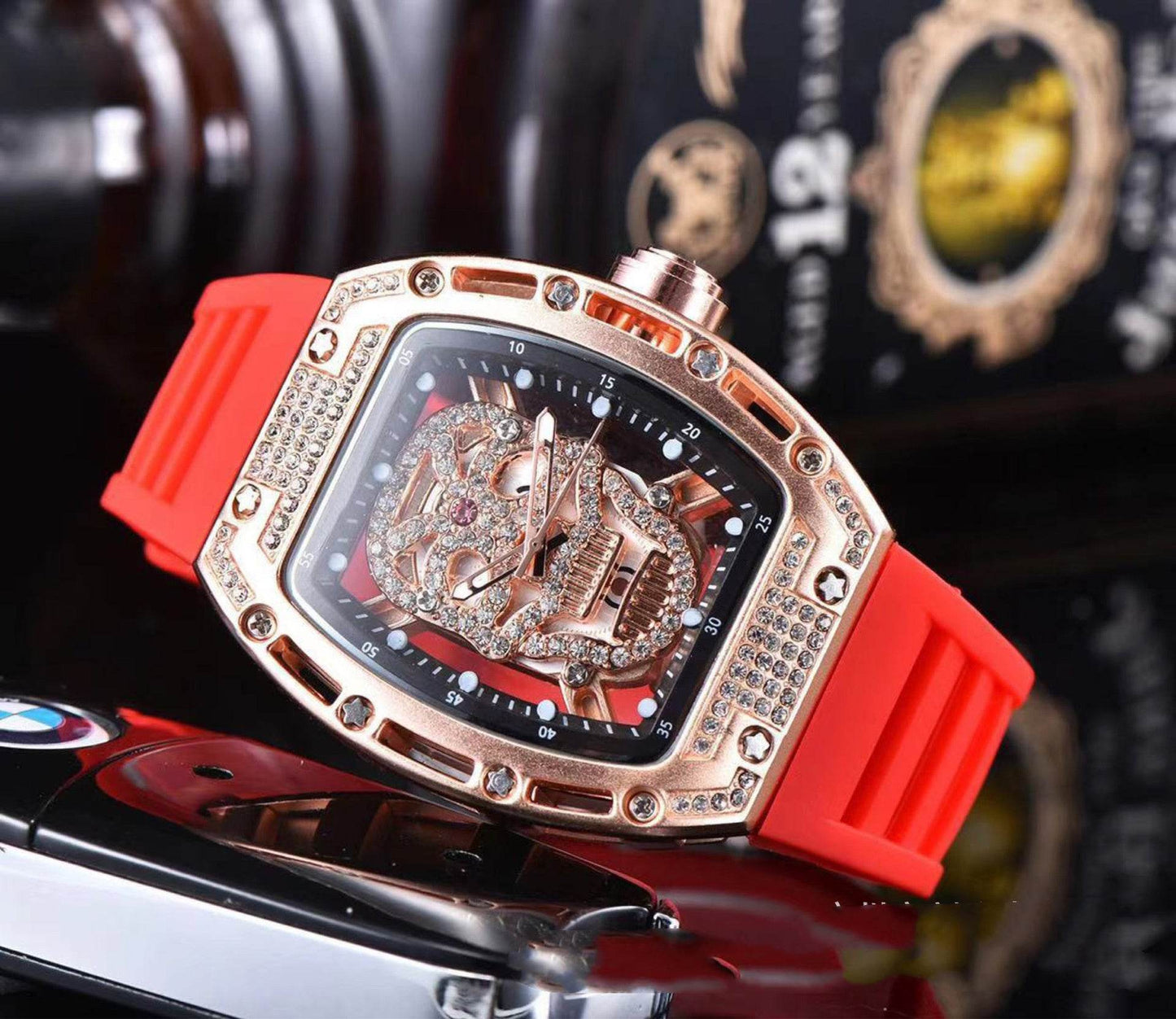 Buycenter Men's Silicone Quartz Watch - Tonneau Shape, Stylish Design - Buy Center