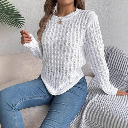 Twist Lantern Sleeve Irregular Pullover Sweater - Khaki & Wine Red - Buy Center