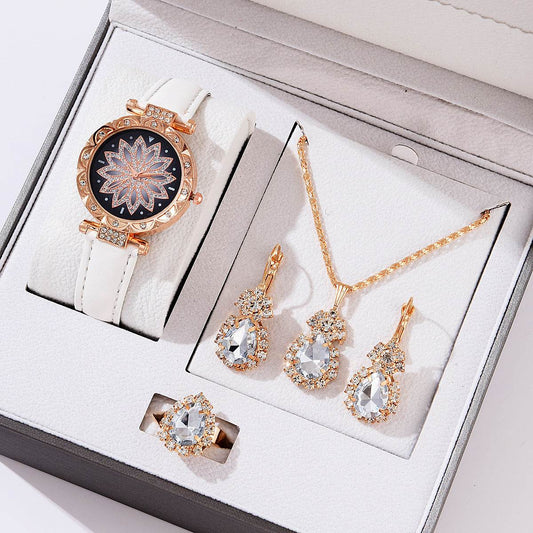 Buy Center Women's Quartz Watch Bracelet Set - Casual Style & Matching Jewelry - Buy Center