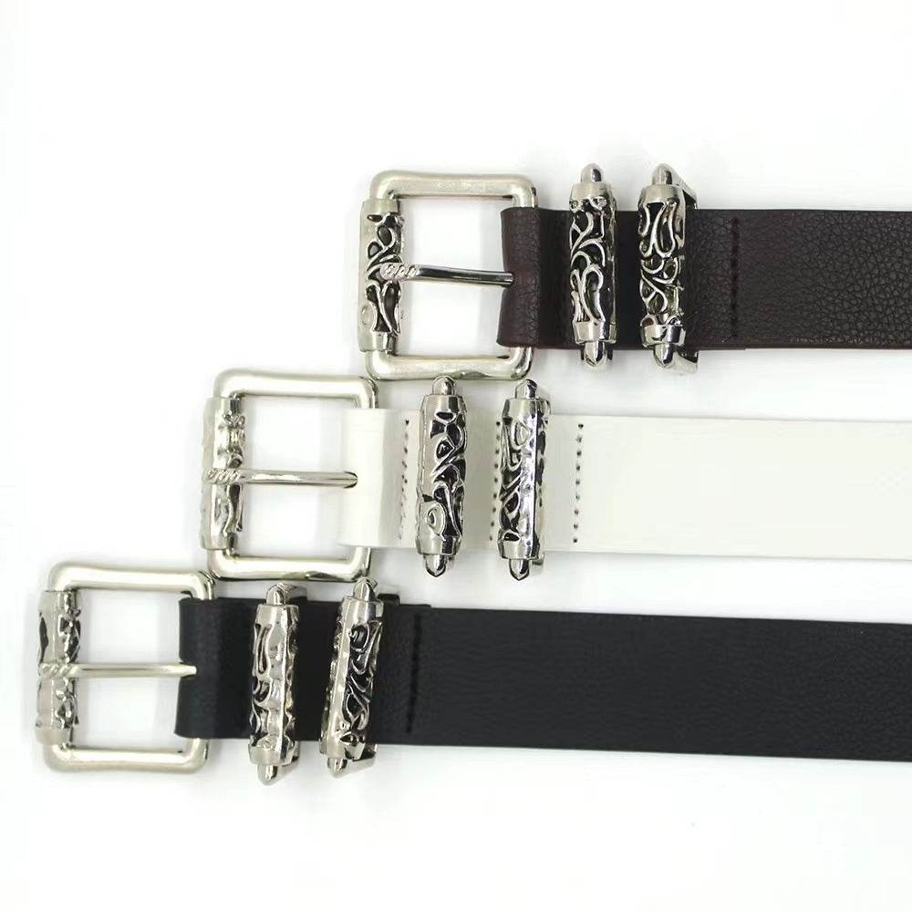 New Style Silver Alloy Crook Pin Buckle Belt - Elegant Imitation Leather - Buy Center