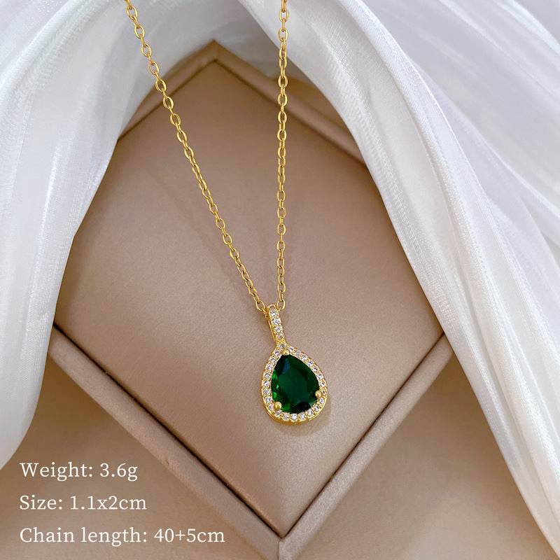Elegant Titanium Steel Drop Necklace & Earrings Set - Geometric Design - Buy Center