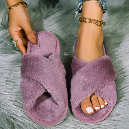 Women's Non-Slip Slippers - Trendy Plush Home Footwear for Comfort - Buy Center