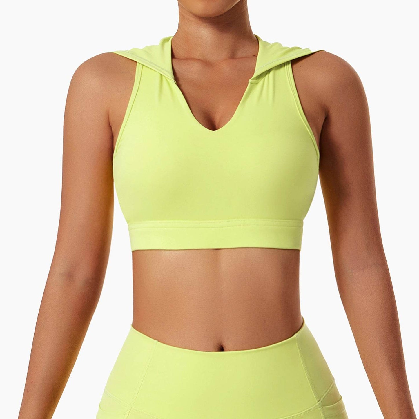 Buycenter Lulu Nude Yoga Bra Set - Shockproof Sports Bra & Leggings - Buy Center