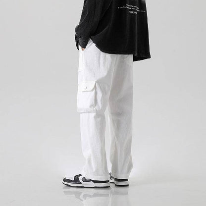 Men's Loose Cargo Pants - Multi-Pocket Casual Style in Black, Green, Grey - Buy Center