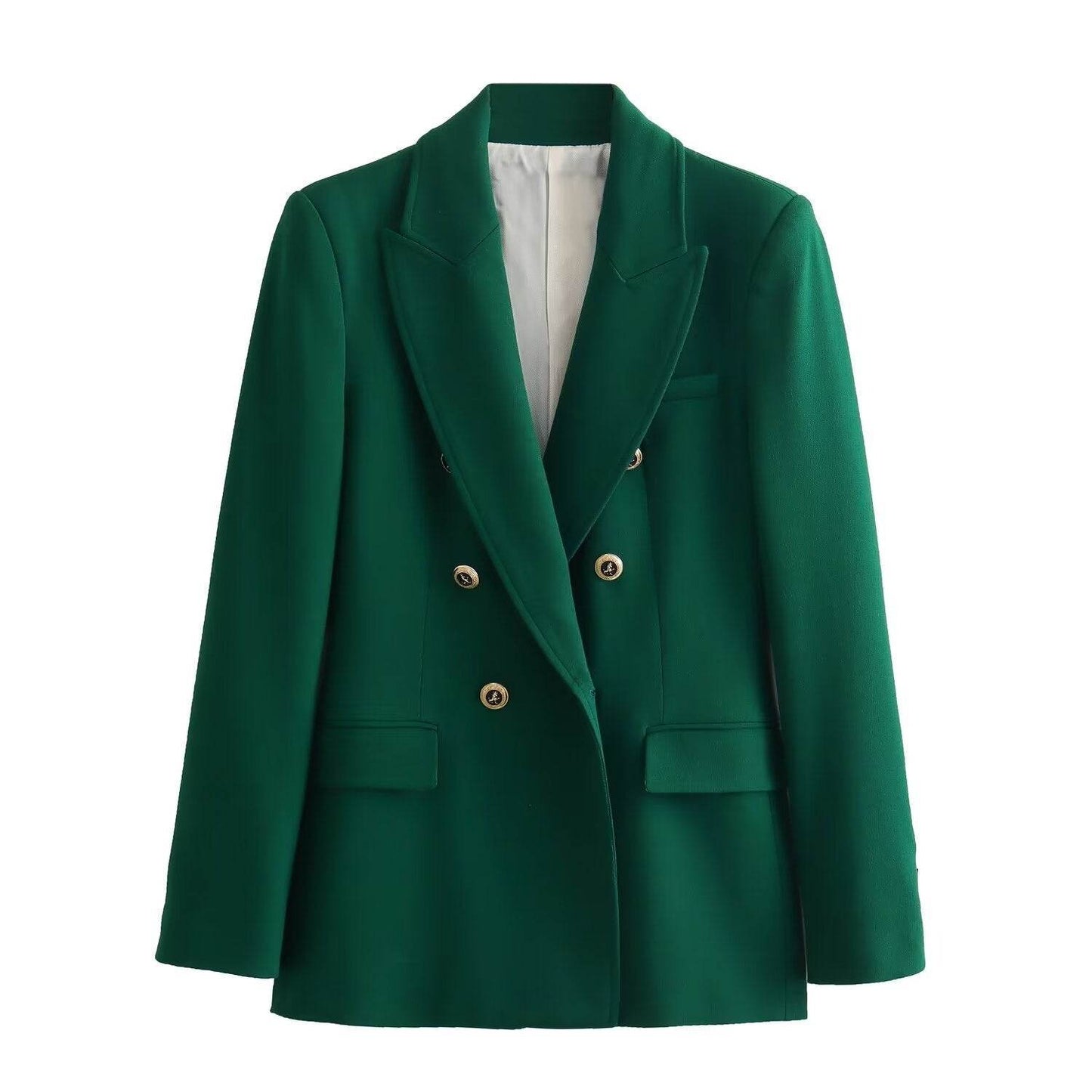 Buycenter Women's Slim-Fit Lapel Jacket - Trendy Long Sleeve Blazer - Buy Center