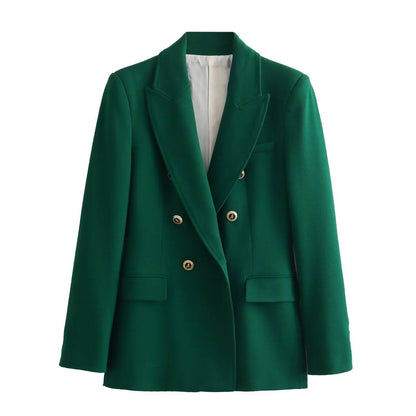 Buycenter Women's Slim-Fit Lapel Jacket - Trendy Long Sleeve Blazer - Buy Center