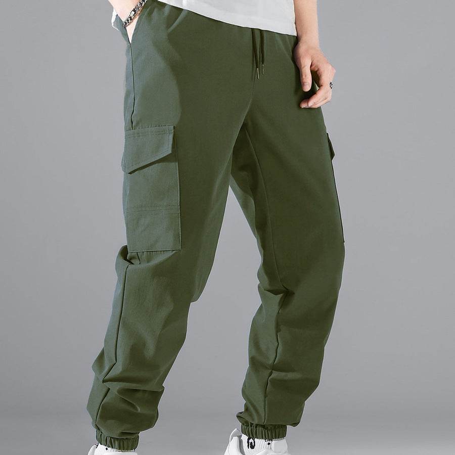 Men's Multi-Pocket Workwear Pants - Casual Straight Fit, Durable & Stylish - Buy Center