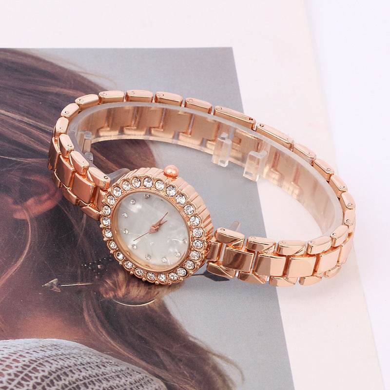 Buy Center Women's Diamond Quartz Watch - Elegant Rose Gold & Silver - Buy Center