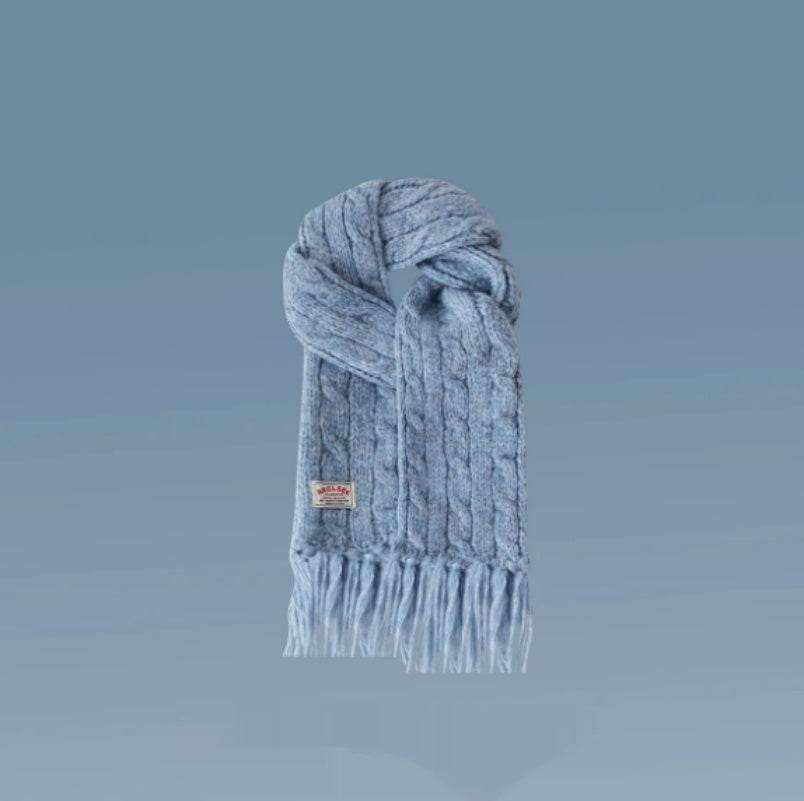 Women's Thick Warm Winter Shawl - Cozy Wool Wrap with Tassel Details - Buy Center