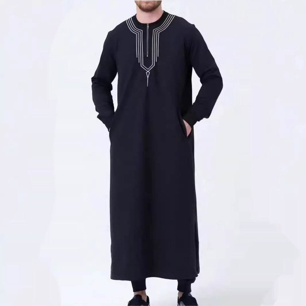 Casual Loose Embroidery Men's Robe - Comfortable & Stylish Loungewear - Buy Center