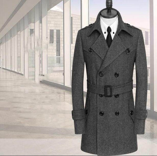 Buycenter Plus Size Wool Cashmere Coat - Stylish Autumn/Winter Trench - Buy Center
