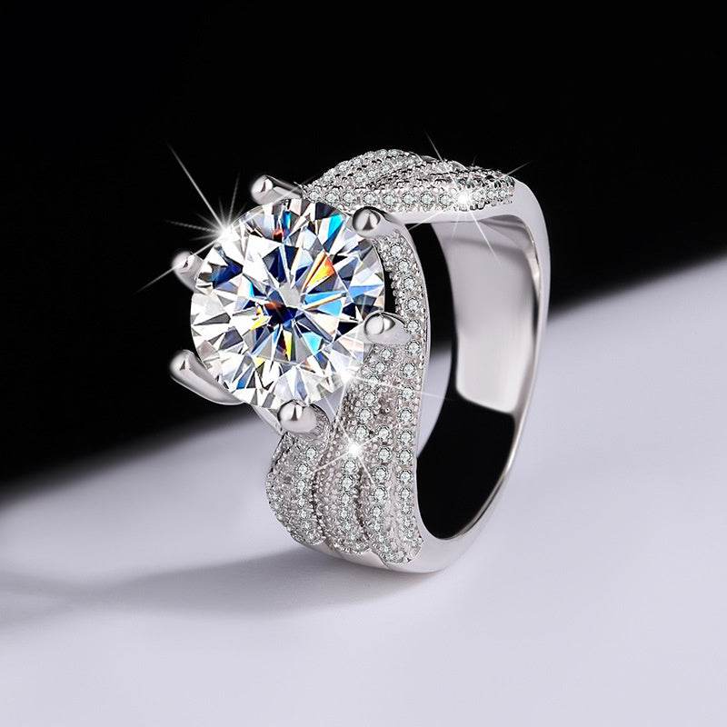 Buycenter 925 Sterling Silver Moissanite Heart Ring - d-e Color - Buy Center