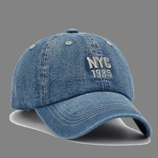 Buycenter Men's Denim Baseball Cap - Adjustable Peaked Hat for Summer - Buy Center