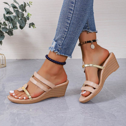 Buycenter Women's Casual Wedge Platform Slippers - Stylish & Comfortable - Buy Center