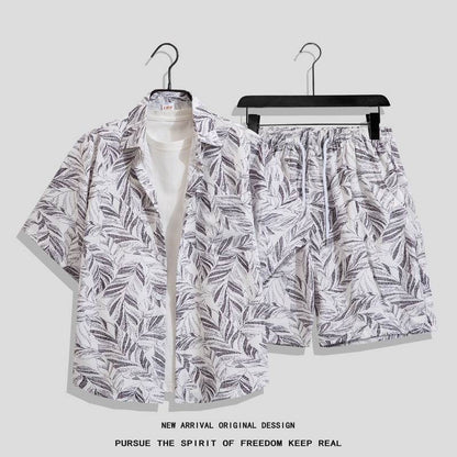 Hong Kong Style Retro Printed Shirt - Men's Short Sleeve Summer Top - Buy Center