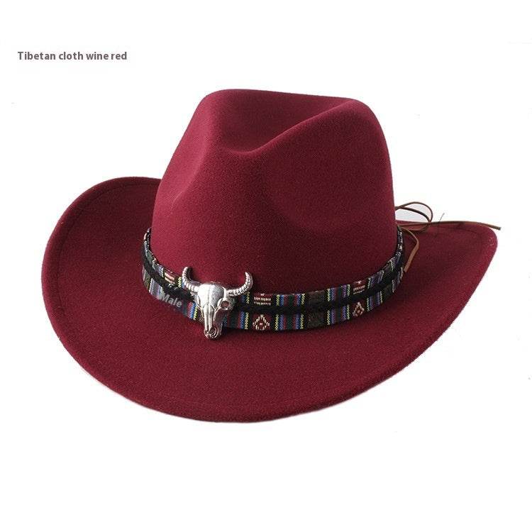 European & American Woolen Cowboy Hat - Stylish Adjustable Fit for All - Buy Center